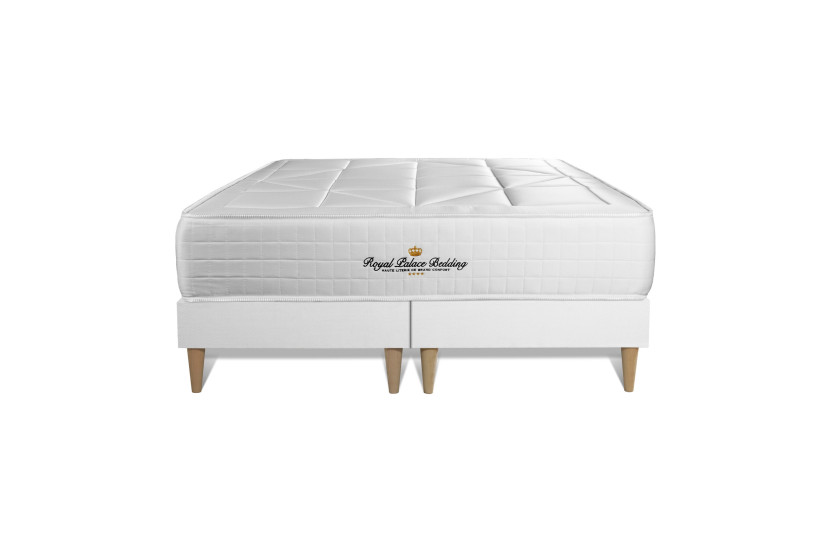 Ensemble Matelas Sommier 160x200 cm - 2 Sommiers Blanc - Windsor