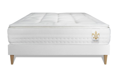 Ensemble Matelas Sommier 140x190 cm - Sommier Blanc (déjà monté) - Vingt-Huit PLUS
