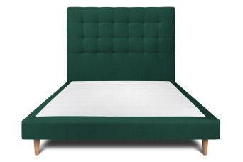 Lit 150x190 cm avec Tête de lit capitonnée - Tissu Velours