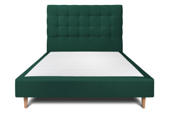 Lit 160x200 cm avec Tête de lit capitonnée - Tissu Velours