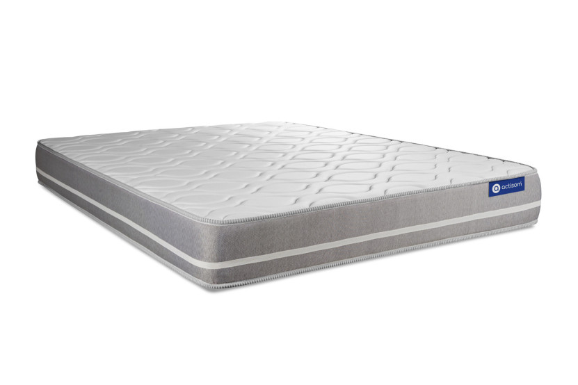Pack lit complet 200x200 cm - Matelas + Sommier Gris (en kit) + 2 oreillers + Couette - Actiflex Touch