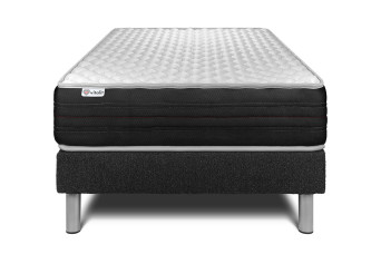 Ensemble Matelas Sommier 90x200 cm - Sommier Noir (en kit) - Vitalmemo One
