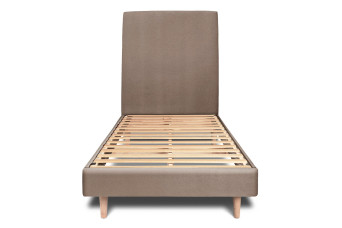 Lit 90x190 cm avec Tête de lit tapissée - Tissu Velours