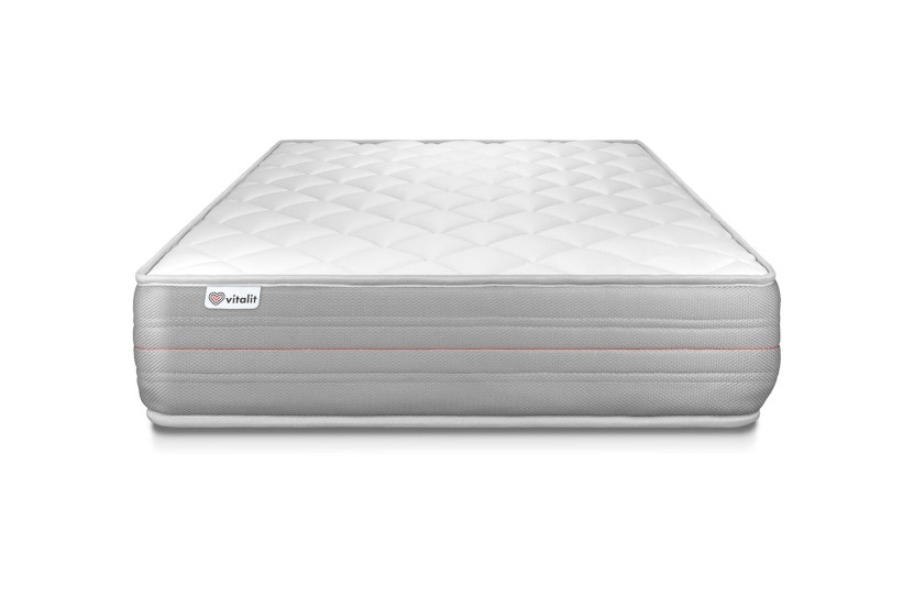 Ensemble Matelas Sommier 90x190 cm - Sommier Blanc (en kit) - Vitalmemo