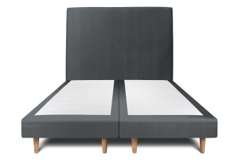Lit 2x80x200 cm avec Tête de lit tapissée - Tissu Velours