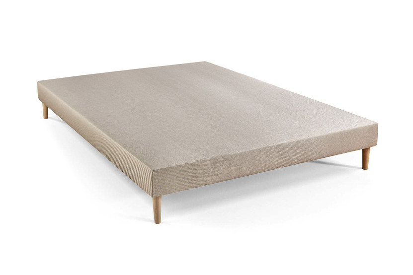 Ensemble Matelas Sommier 140x190 cm - Sommier Beige (déjà monté) - Le Tendre