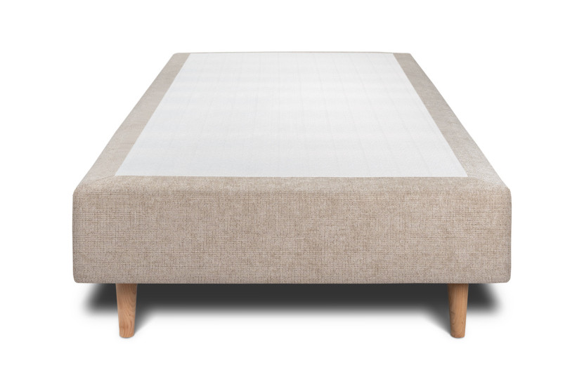 Sommier Tapissier 90x200 cm (déjà monté) - Toile Nattée - Beige Brun