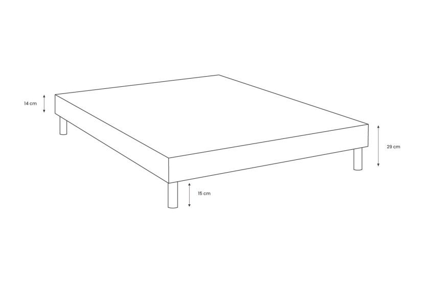 Lit 150x200 cm avec Tête de lit capitonnée - Tissu Bouclette