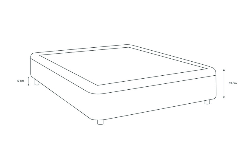 Sommier Coffre 140x200 cm - Velours - Gris Bleute