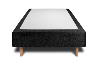 Sommier Tapissier 90x200 cm (déjà monté) - Bouclette - Noir