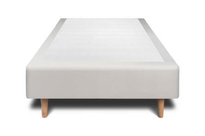 Sommier Tapissier 100x200 cm - H35 cm - Velours - Gris clair