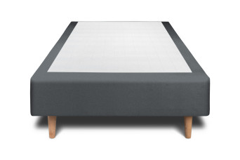 Sommier Tapissier 90x190 cm (déjà monté) - Velours - Gris Anthracite