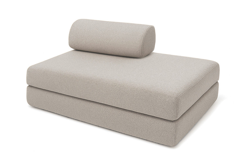 Canapé droit convertible et modulable 2 places - Tissu imperméable - Gris