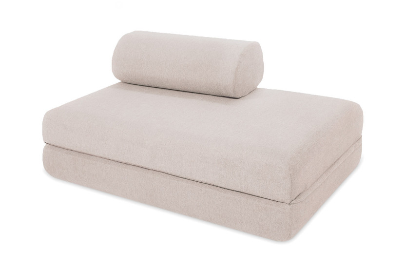 Canapé d'angle convertible 5 places - Tissu imperméable - Beige clair