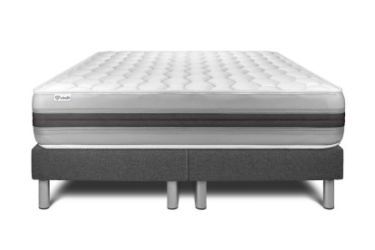 Ensemble Matelas Sommier 160x200 cm - 2 Sommiers Gris - Vitalspring Recover