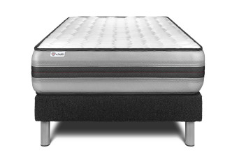 Ensemble Matelas Sommier 90x190 cm - Sommier Noir (déjà monté) - Vitalpower Recover