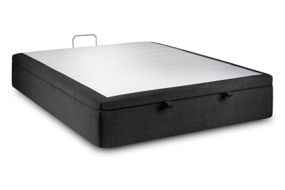 Sommier Coffre 140x200 cm - Toile nattée  - Noir