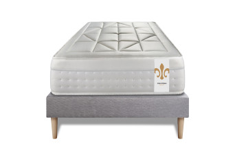 Ensemble Matelas Sommier 90x190 cm - Sommier Gris (en kit) - Vingt-Huit