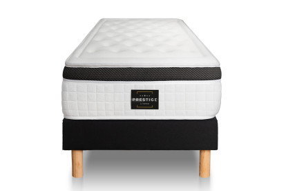 Ensemble Matelas Sommier 120x190 cm - Sommier Noir (en kit) - Privilège