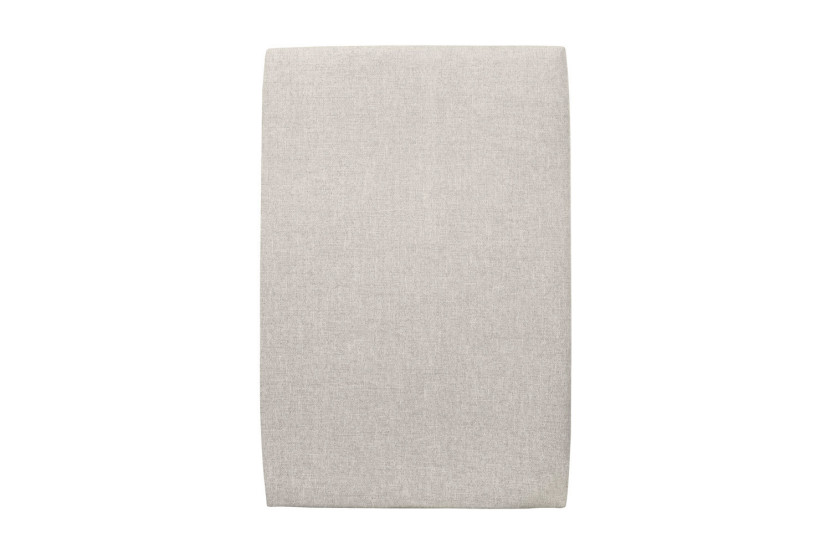 Lit 90x200 cm avec Tête de lit tapissée - Tissu Toile natté Beige Clair