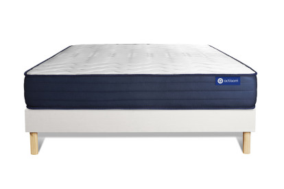 Ensemble Matelas Sommier 160x220 cm - Sommier Blanc (en kit) - Actiflex Life