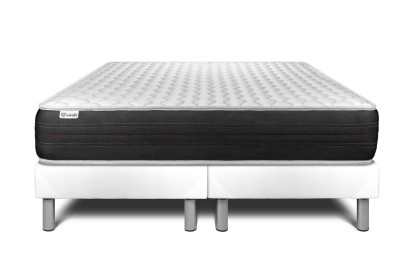 Ensemble Matelas Sommier 200x200 cm - 2 Sommiers Blanc - Vitalspring