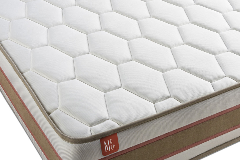 Ensemble Matelas Sommier 90x200 cm - Sommier Blanc (déjà monté) - Le Délicat