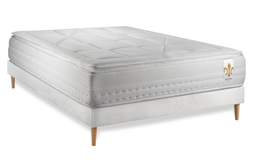 Ensemble Matelas Sommier 140x190 cm - Sommier Blanc (déjà monté) - Vingt-Huit PLUS