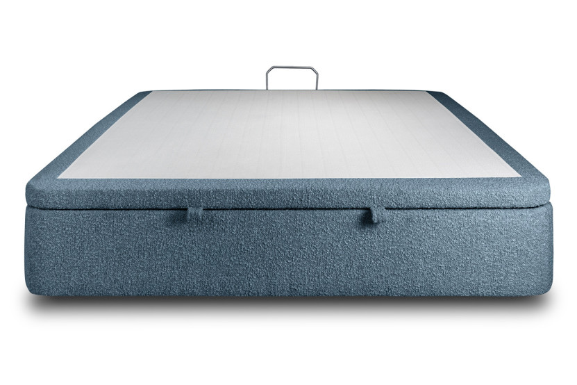 Sommier Coffre 160x200 cm - Bouclette - Bleu