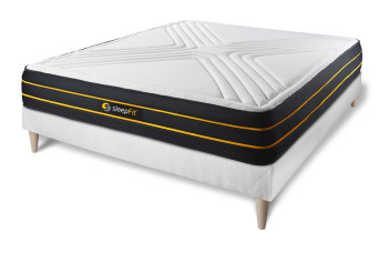 Ensemble Matelas Sommier 180x220 cm - Sommier Blanc (en kit) - Ultra