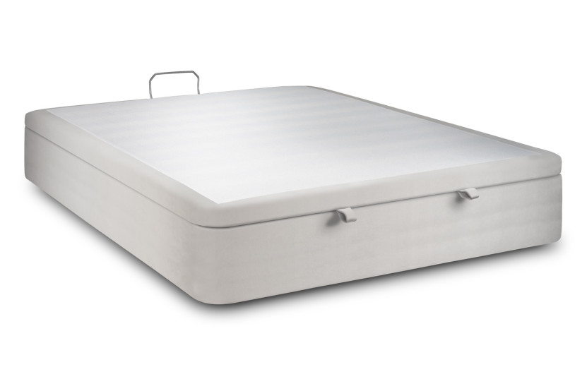Sommier Coffre 140x200 cm - Velours - Gris clair