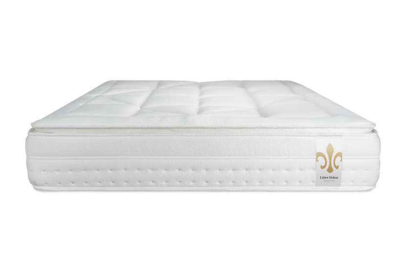 Pack lit complet 140x200 cm - Matelas + Sommier Blanc + 2 oreillers + Couette - Vingt-Huit PLUS