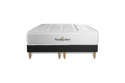 Ensemble Matelas Sommier 200x200 cm - Sommier Noir (déjà monté) - Windsor