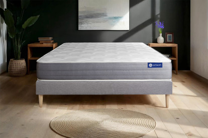 Ensemble Matelas Sommier 80x190 cm - Sommier Gris (en kit) - Actilatex Dream