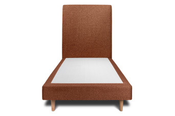 Lit 90x190 cm avec Tête de lit tapissée - Tissu Bouclette Terracotta Lit 90x190 cm avec Tête de lit tapissée - Tissu Bouclette Terracotta