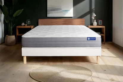 Ensemble Matelas Sommier 130x190 cm - Sommier Blanc (en kit) - Actiflex Dream