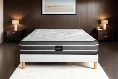 Ensemble Matelas Sommier 140x200 cm - Sommier Blanc (déjà monté) - Exclusive