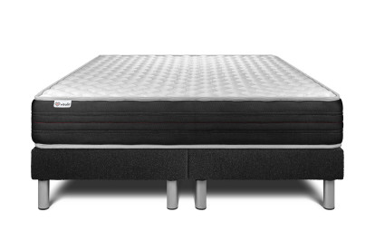 Ensemble Matelas Sommier 180x200 cm - 2 Sommiers Noir - Vitalmemo One