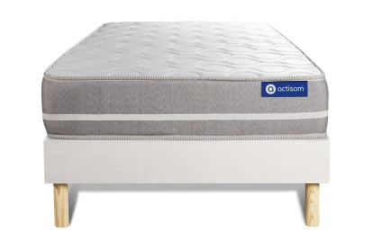 Ensemble Matelas Sommier 90x190 cm - Sommier Blanc (en kit) - Actilatex Touch