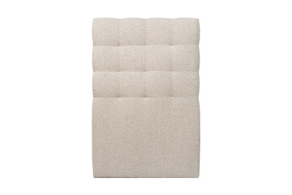 Lit 90x190 cm - Sommier tapissier H35 cm + tête de lit capitonnée - Tissu Bouclette Beige Clair