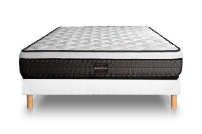 Ensemble Matelas Sommier 160x200 cm - Sommier Blanc (déjà monté) - Suite