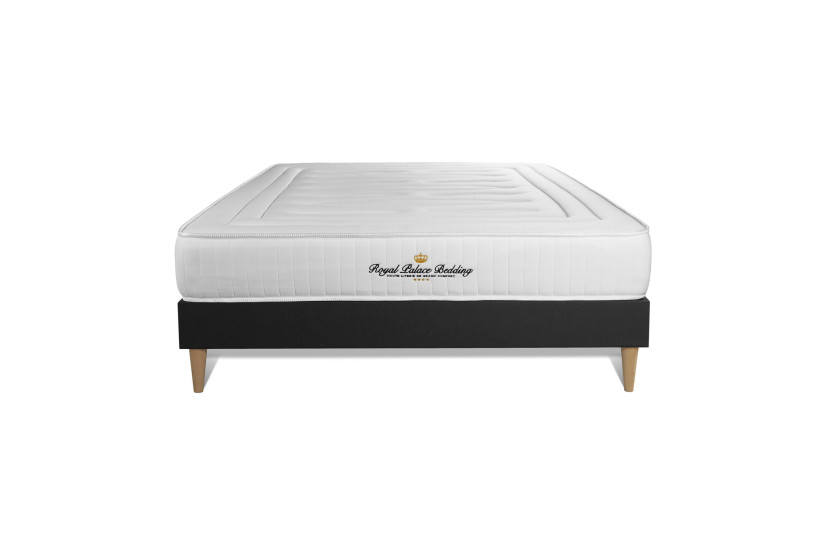 Ensemble Matelas Sommier 120x210 cm - Sommier Noir (en kit) - Nottingham