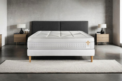 Ensemble Matelas Sommier 180x200 cm - Sommier Blanc (en kit) - Vingt-Huit
