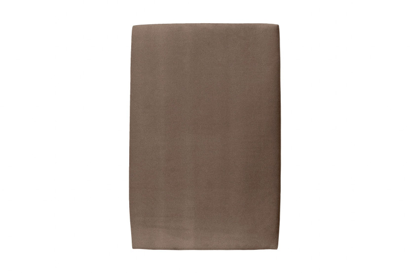 Lit 90x200 cm avec Tête de lit tapissée - Tissu Velours Taupe