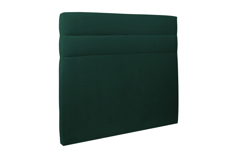 Lit 2x90x200 cm avec Tête de lit à lignes - Tissu Velours Vert