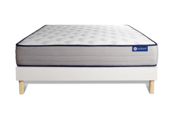 Ensemble Matelas Sommier 140x220 cm - Sommier Blanc (en kit) - Actimemo Form