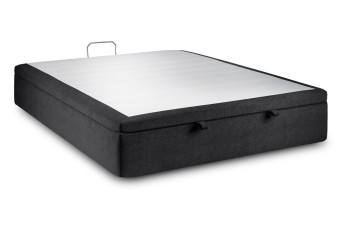 Sommier Coffre 200x200 cm - Toile nattée  - Noir