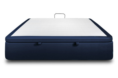 Sommier Coffre 200x200 cm - Velours - Bleu océan