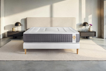 Ensemble Matelas Sommier 140x190 cm - Sommier Blanc (déjà monté) - Vingt-Six
