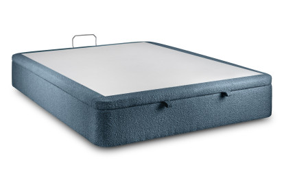 Sommier Coffre 160x200 cm - Bouclette - Bleu